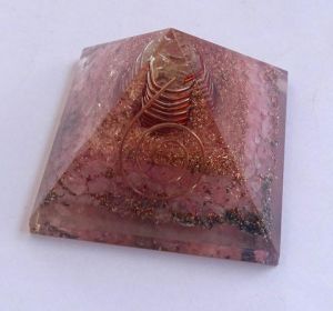 Rose Quartz Orgone Pyramid With Crystal Point