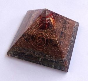 Tiger Eye Orgone Layer Copper Pyramid