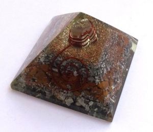 Yellow Jasper Orgone Layer Aluminium Pyramid