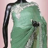 ladies embroidered saree