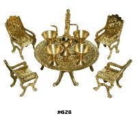 BRass mini Table Chair set