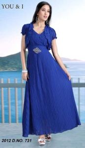 Ladies Pleated Long Dress