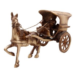 Antique Brass Horse Cart