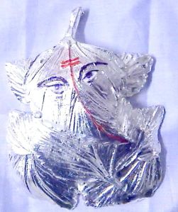 Silver Plated Leaf Ganesh