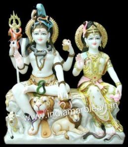 Marble Gauri Shankar Statue