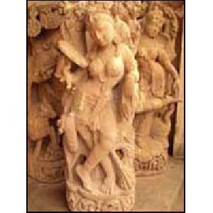 Sandstone Apsara Statues