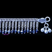 916 Silver Anklets Pair