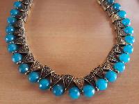 Semi Precious Blue Jade Stone Necklace