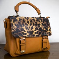 Ladies Leopard Flap Handbags