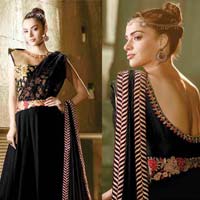 Super Pattern Black Color Anarkali Suit