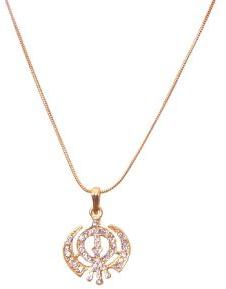 Khanda Style Gold Plated Pendant