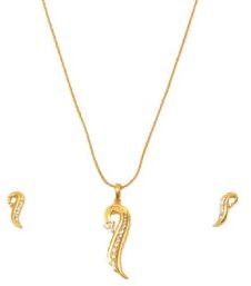 Long Curvy Shape Gold Plated Pendant