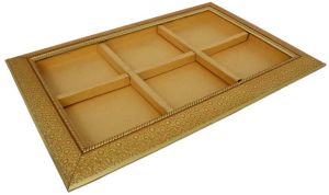 wood tray golden frame