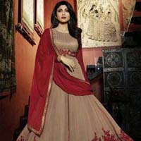 Amazing Rust & Red Anarkali Suit