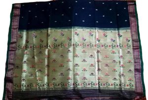 Yeola Paithani Silk Saree Big pallu Meena booti