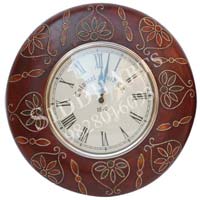 wooden hand painted embose clocks