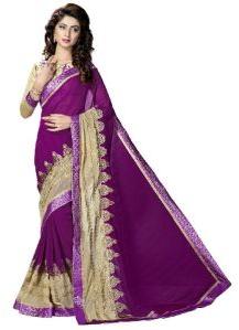 Purple Colour Marble Party Wear Saree