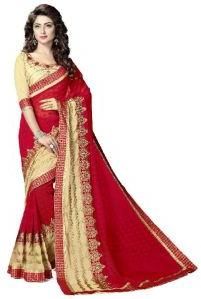 Red Colour Marble Party Wear Saree