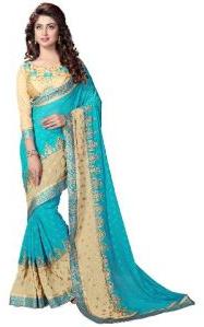 Sky Blue Colour Marble Party Wear Saree