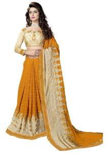 Yellow Colour Marble Party Wear Saree