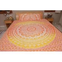 Yellow Ombre Print Indian Mandala Bohemian Duvet Cover