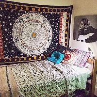 Zodiac Print Indian Mandala Tapestry Wall hanging