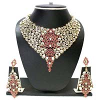 Zaveri Pearls Flower Leaf Enamelling Necklace Set