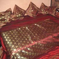 red banarasi bed cover