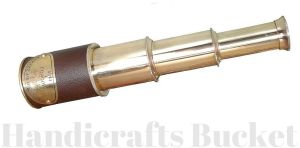 Handicrafts bucket fully functional brass telescope