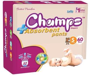 Champs High Absorbent Diaper Small (60 Pcs)