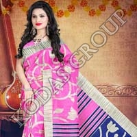 Pink Semi Cotton with Bhagalpuri Silk Saree