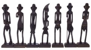 Wooden African man set