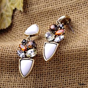 White Crystal danglers Earrings