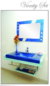 Top quality updated glass sink bathroom vanity set SG. 8006