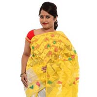 Unique Half and Yellow Dhakai Jamdani Sarees