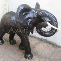 Handicraft Leather Wild Elephant Sculpture