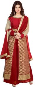 DESIGNER RED ANARKALI SUIT