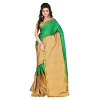 Green Cotton Silk Saree