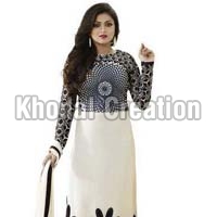 Trendy Black and white Colored Cotton Materialed Straight Suit