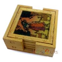 Wood Carving Coaster Revolving