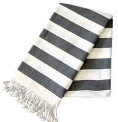 Black White Bold Striped Bath Towels