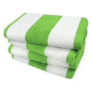Green Bold Striped Pool Towels