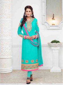 Churidar SuitWith Chiffon Dupatta