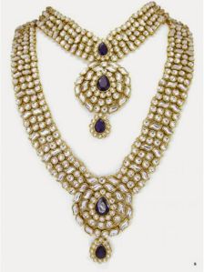 Purple Kundan Bridal set