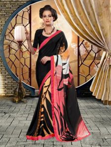 Silk Creap Printed Saree