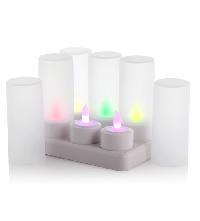 Rechargeable Candle Flameless LED Multi-Color Candle Light Electronic