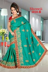 Moti Diamond work Blouse-Bangalori designer Saree