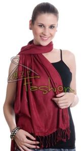 Womens Maroon Viscose Shawls