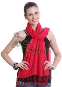 Womens Red Viscose Shawls