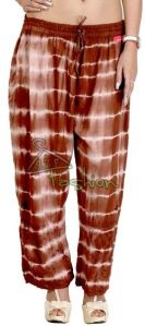 Womens Tie Dye Brown Palazzo Pants